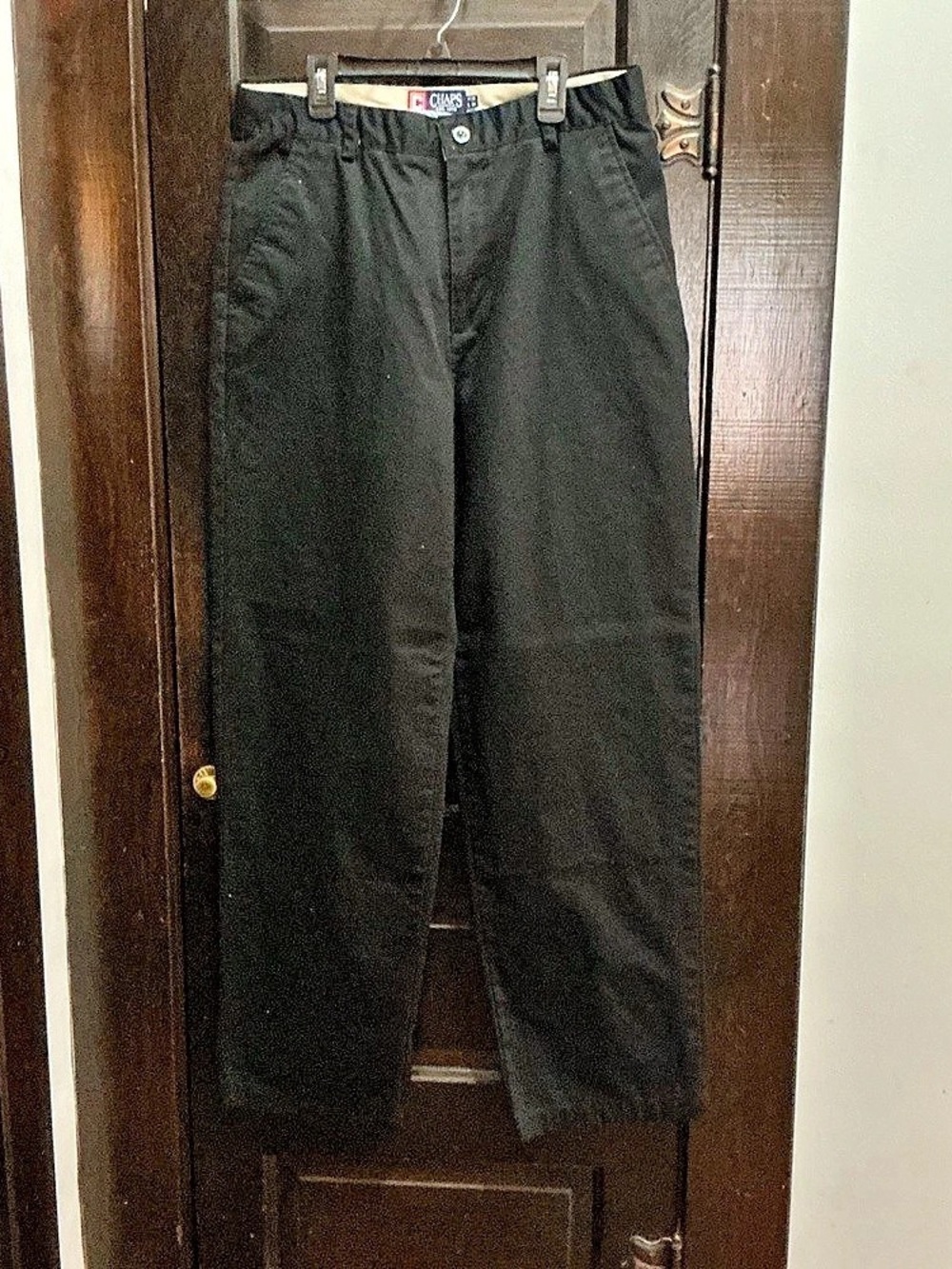 (211) Chaps Men's Black Cotton Dress Pants Waist 33 Length 34